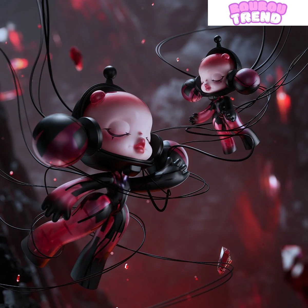 MEGA α SKULLPANDA 400% Cristal Rouge