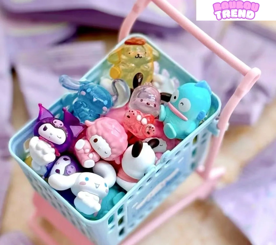 Figurines en PVC de la série Mini Beans des personnages SANRI0 à tête tordue, boîte surprise