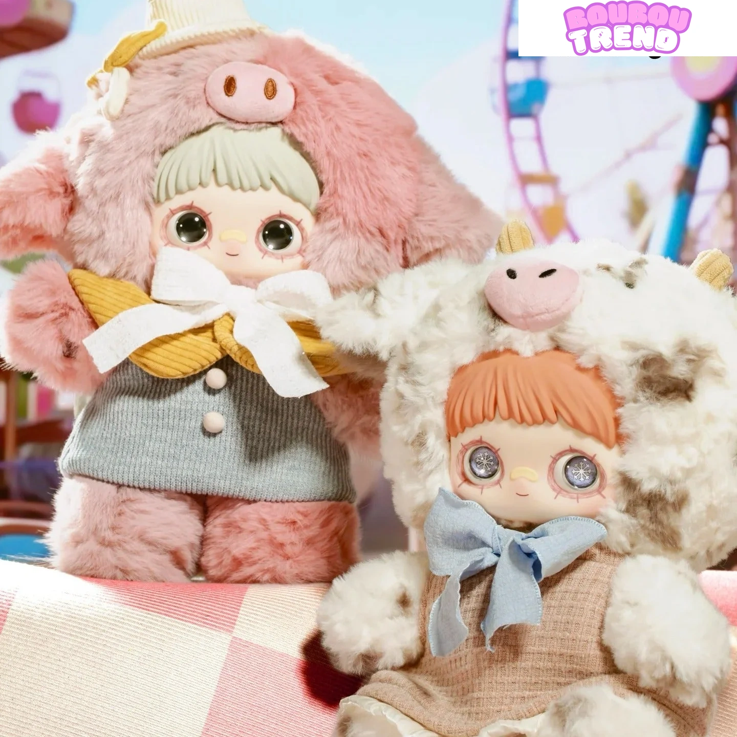 Poupée en peluche Maymei dans sa boîte