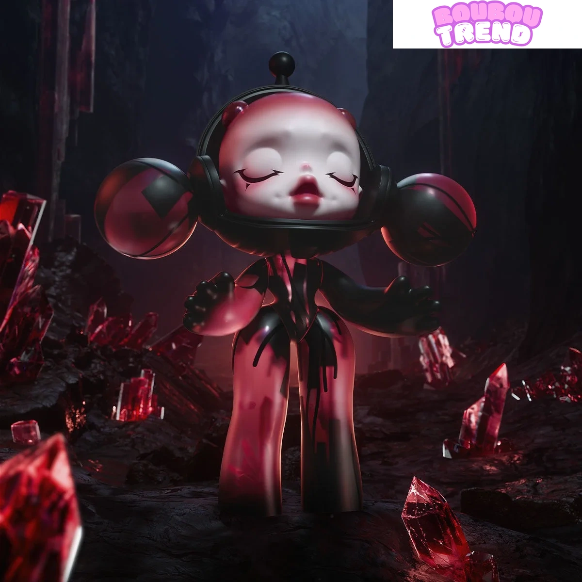 MEGA α SKULLPANDA 400% Cristal Rouge