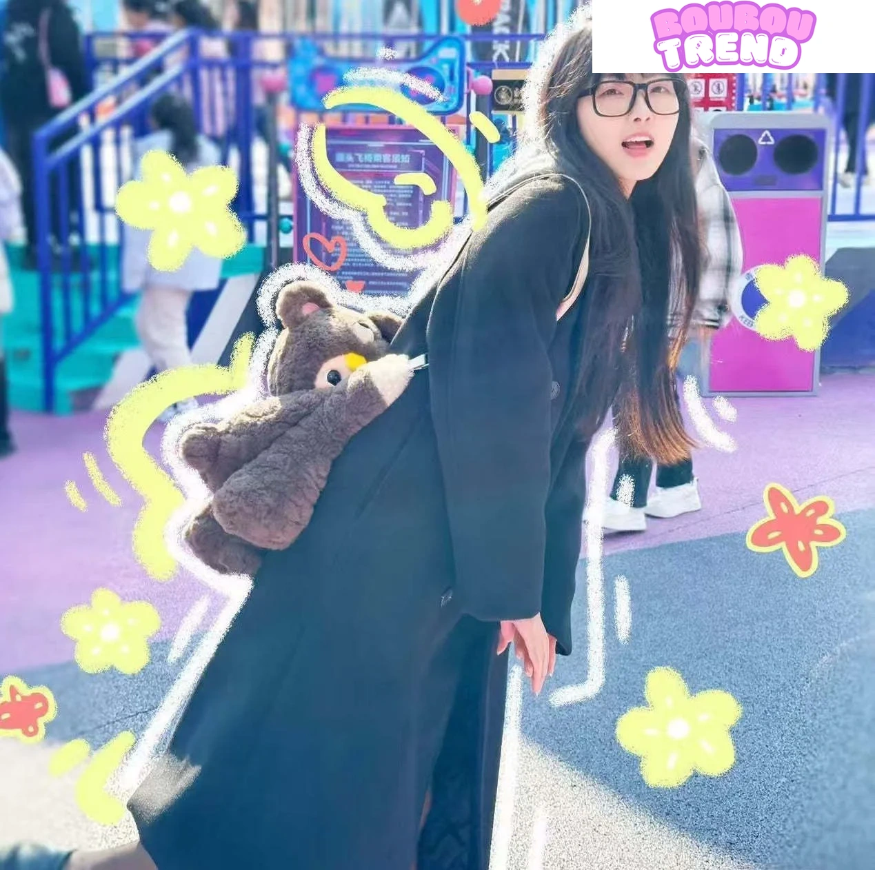 Sac bandoulière en peluche série Baby Three Bear Hug