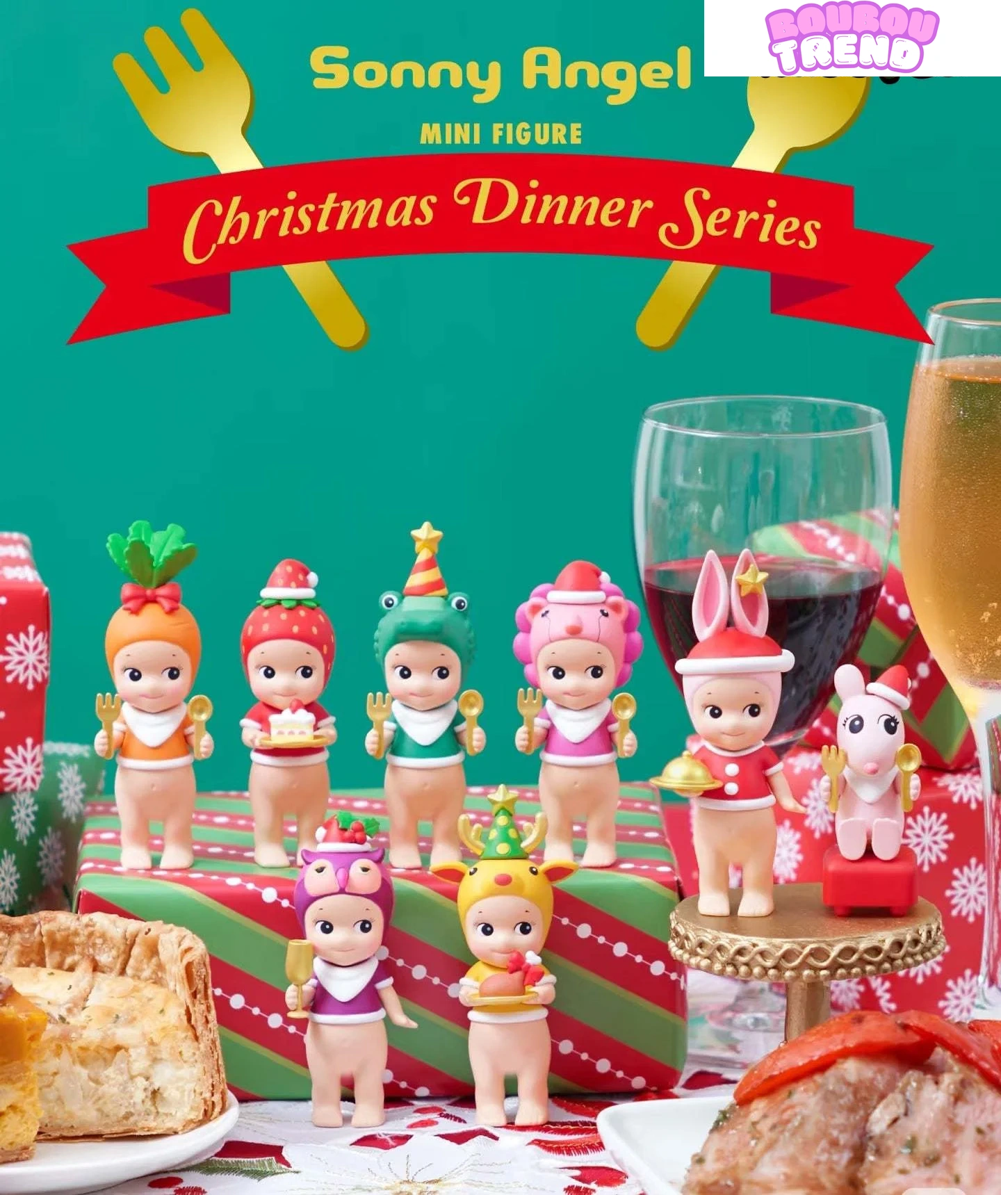 Figurines Sonny Angel Série Dîner de Noël