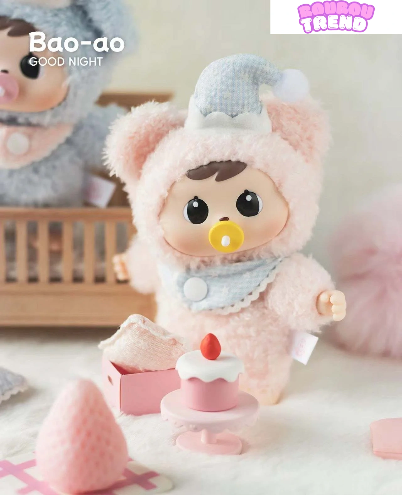 Poupée en peluche Bao-ao dans sa boîte surprise