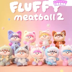 Poupées en peluche vinyle Fluffy Meatball V2, boîte surprise