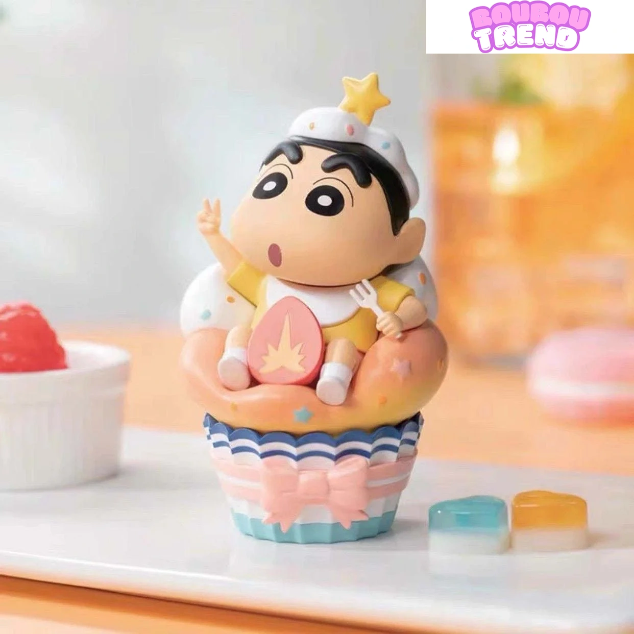 Figurines en PVC de la série Dessert Time de Crayon Shin-chan en boîte surprise