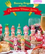 Figurines Sonny Angel Série Dîner de Noël, Boîte Surprise